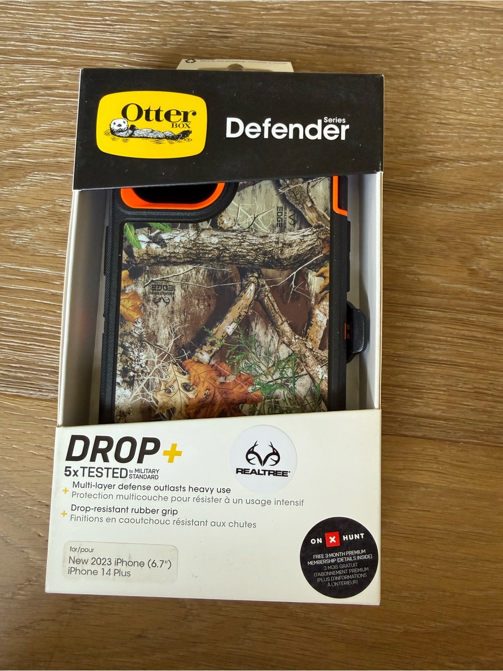 New OtterBox Defender Series iPhone 14 Plus Realtree Camo Case Orange black